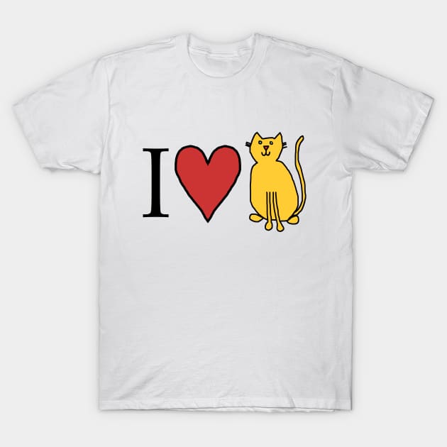 I Love Cats T-Shirt by ellenhenryart